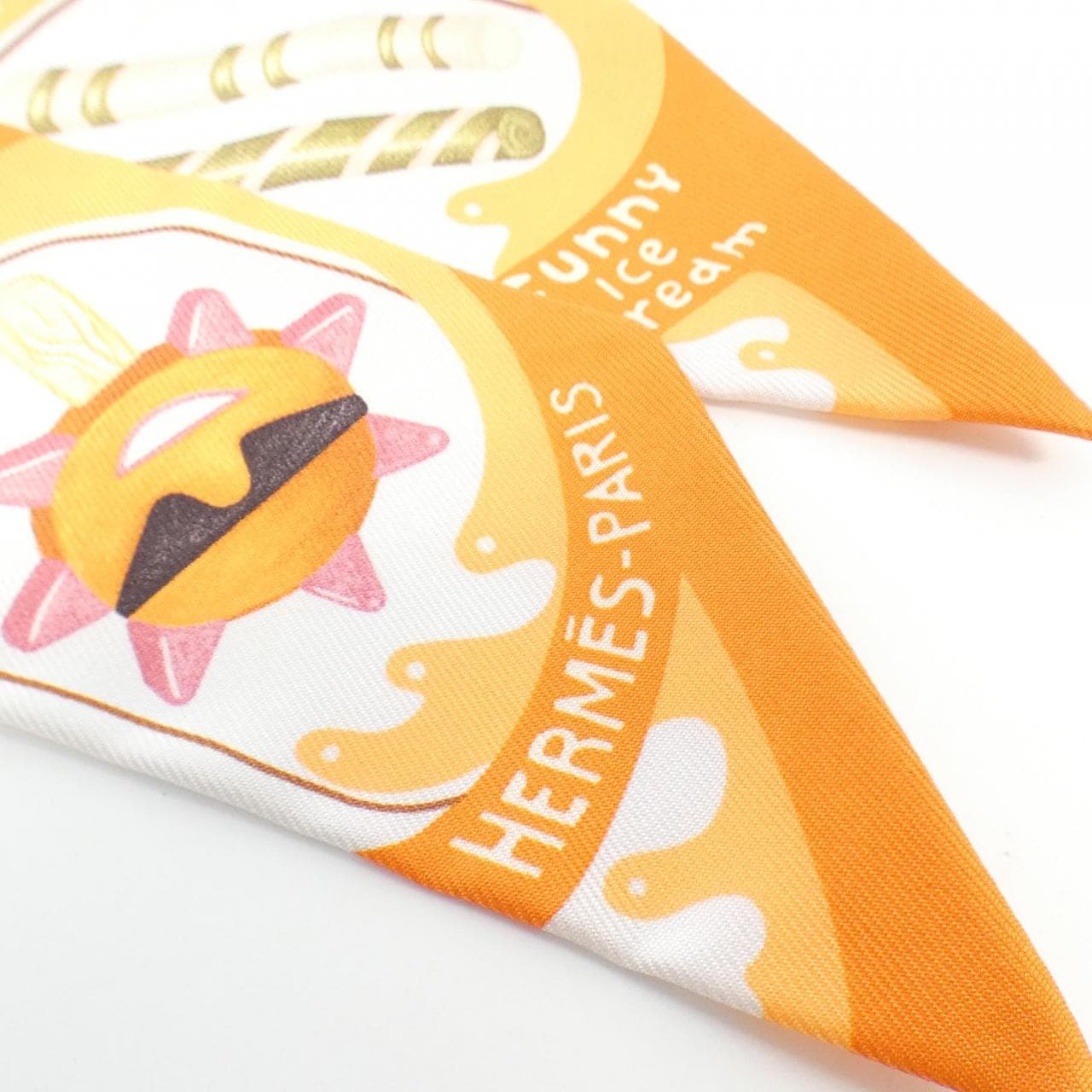 [Unused items] HERMES FUNNY ICE CREAM Twilly 064109S Scarf