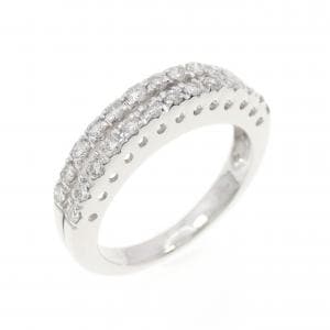 750WG ダイヤモンド ピンキーリング 0.25CT