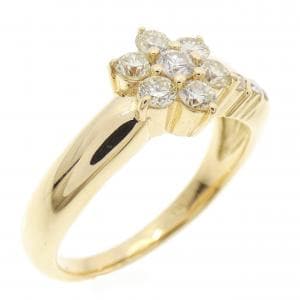 K18YG フラワー ダイヤモンド リング 0.50CT