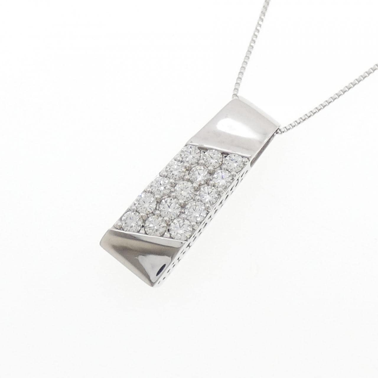 K18WG パヴェ ダイヤモンド ネックレス 0.50CT