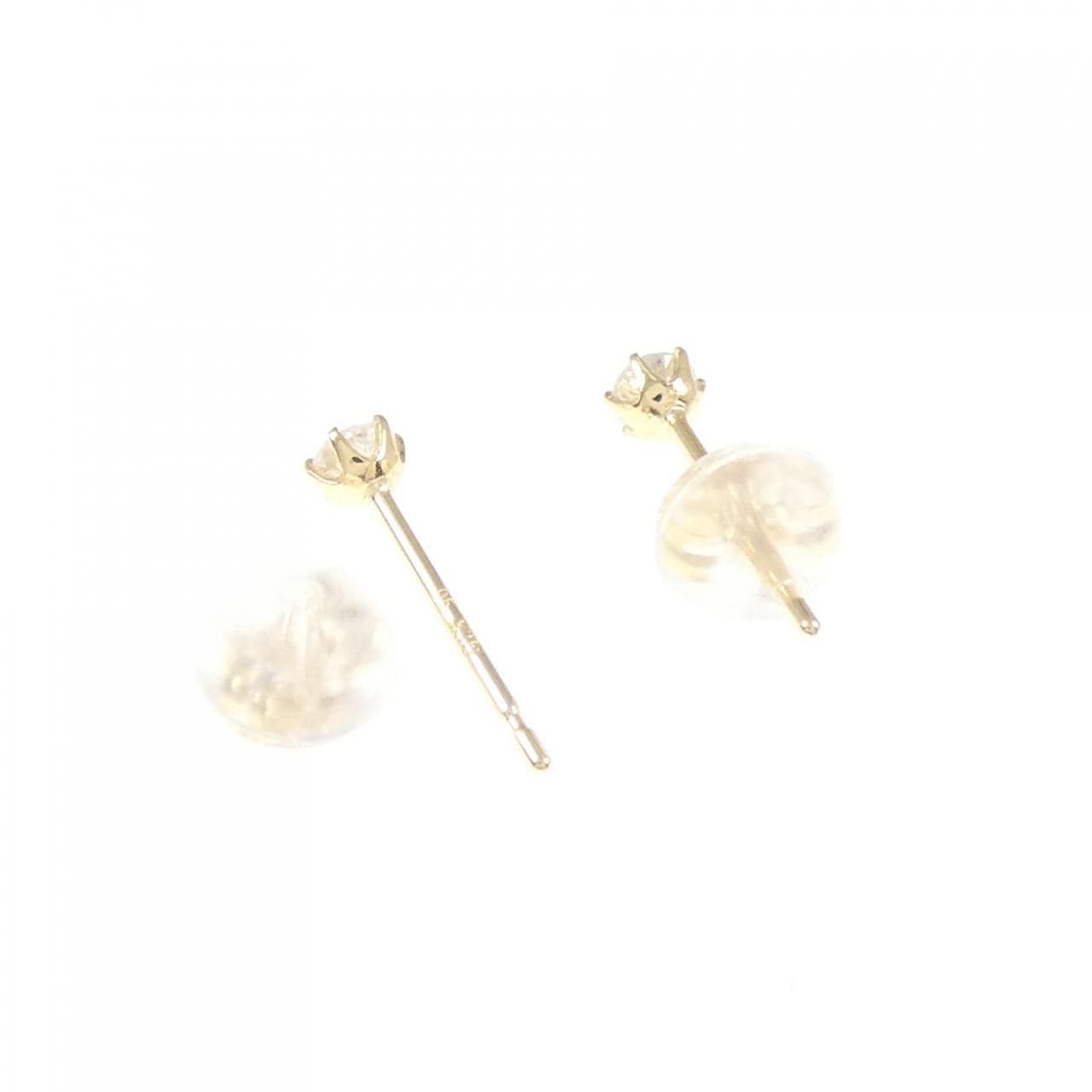 【新品】K18YG ソリティア ダイヤモンド ピアス 0.12CT