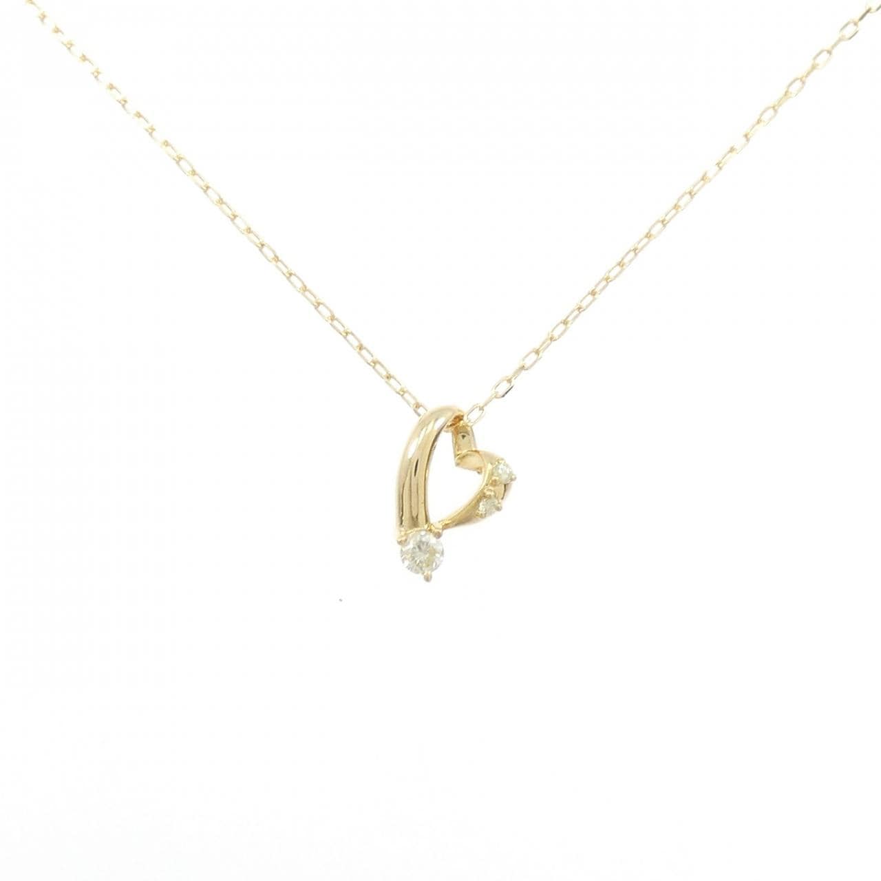 K18YG ハート ダイヤモンド ネックレス 0.12CT