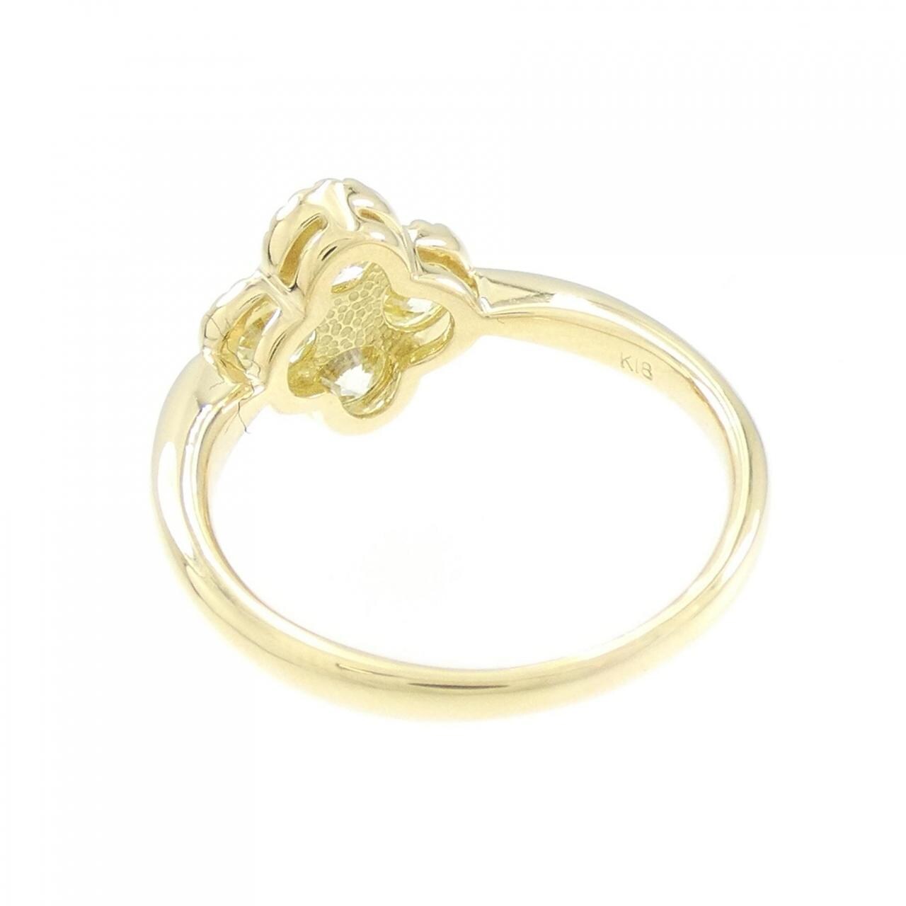 K18YG フラワー ダイヤモンド リング 1.041CT