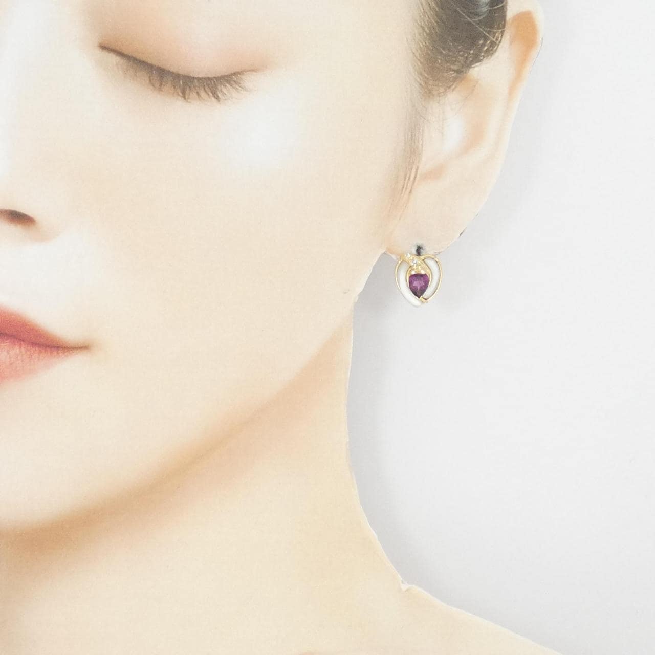 K18YG カラーストーン ピアス