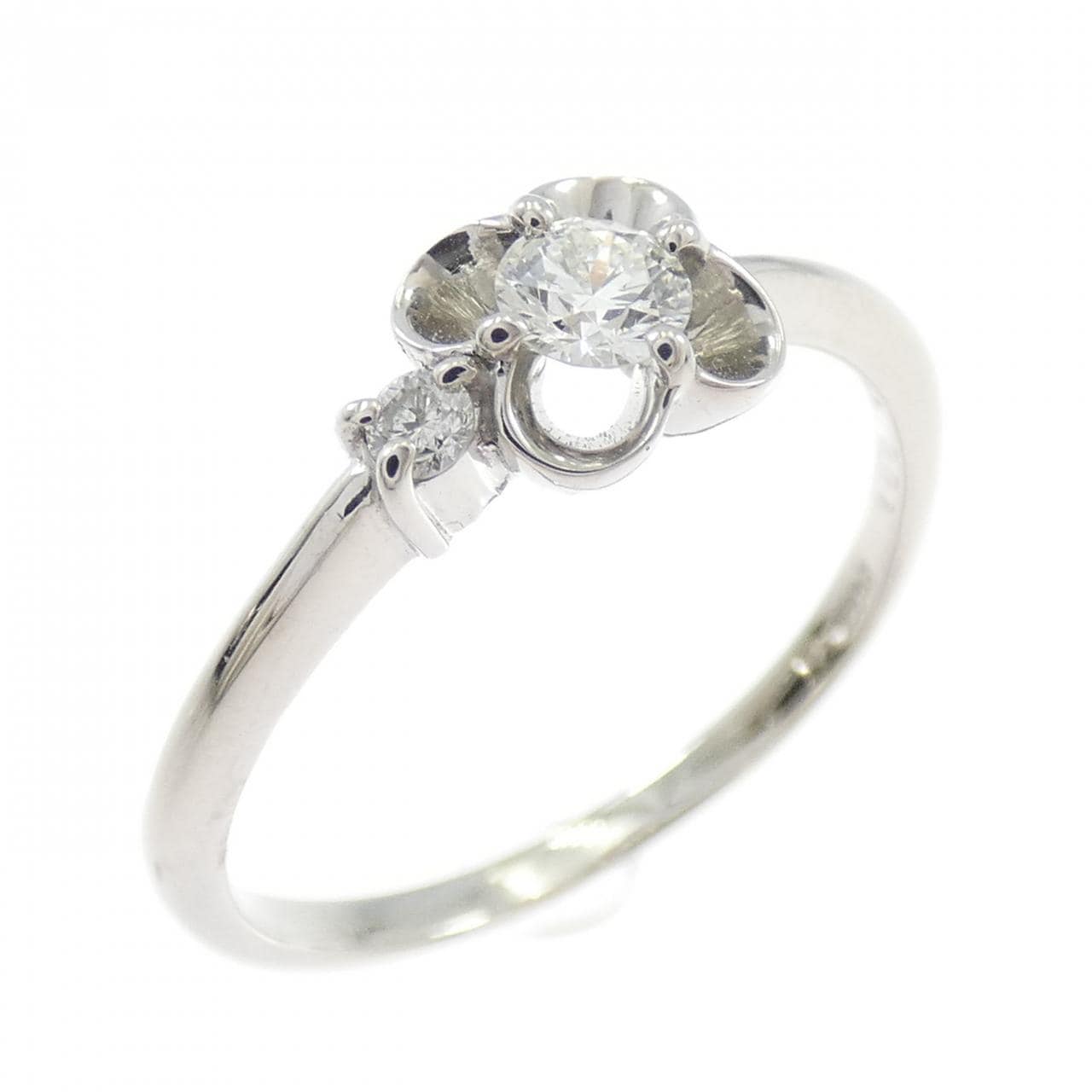 PT900花朵钻石戒指0.140克拉