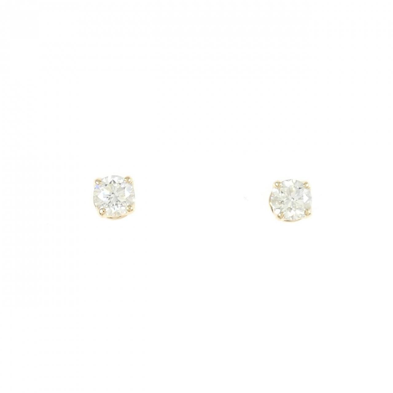 K18YG ソリティア ダイヤモンド ピアス 0.30CT