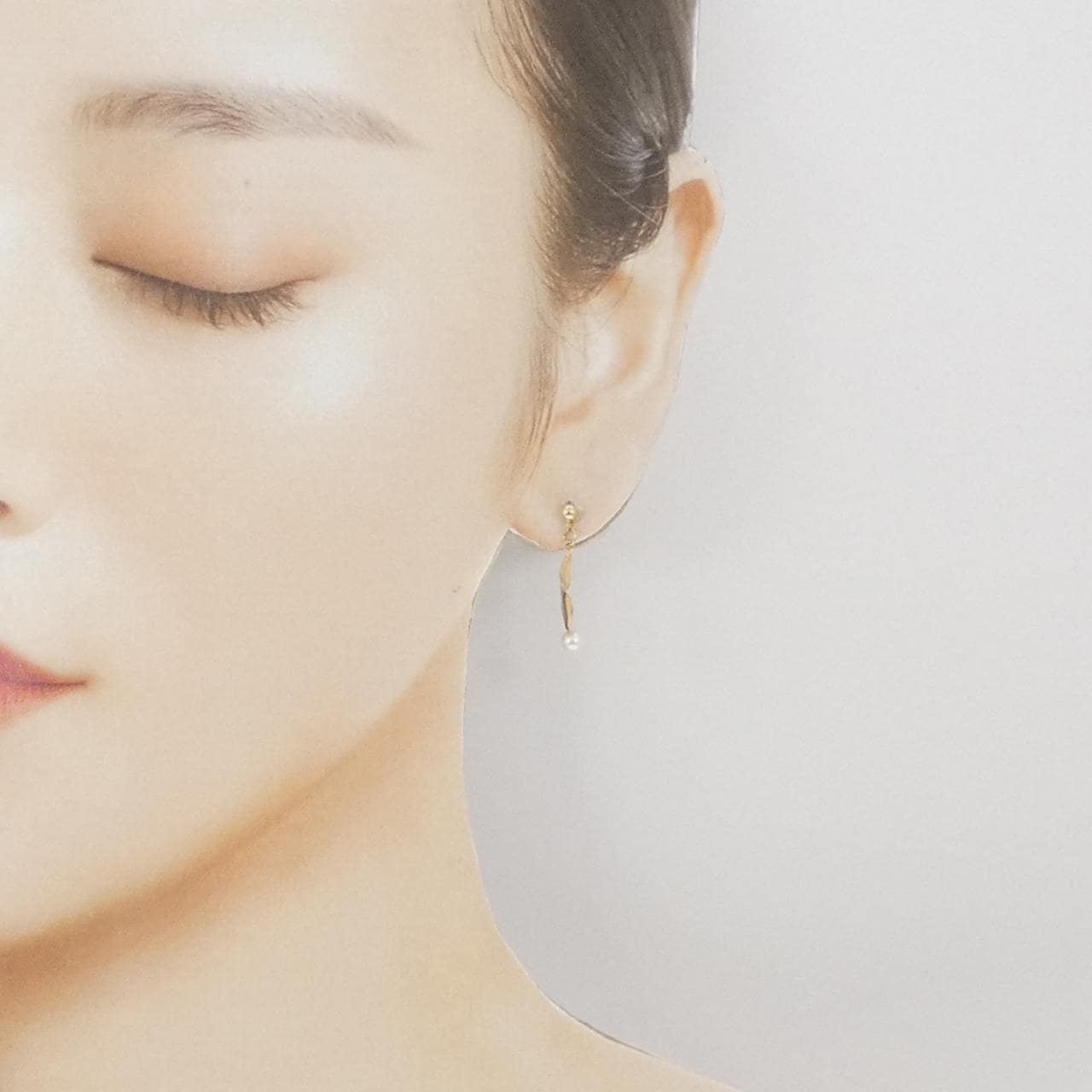 K18YG 淡水パール ピアス 4mm