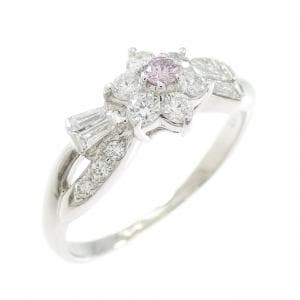 PT900 フラワー ピンクダイヤモンド リング 0.05CT