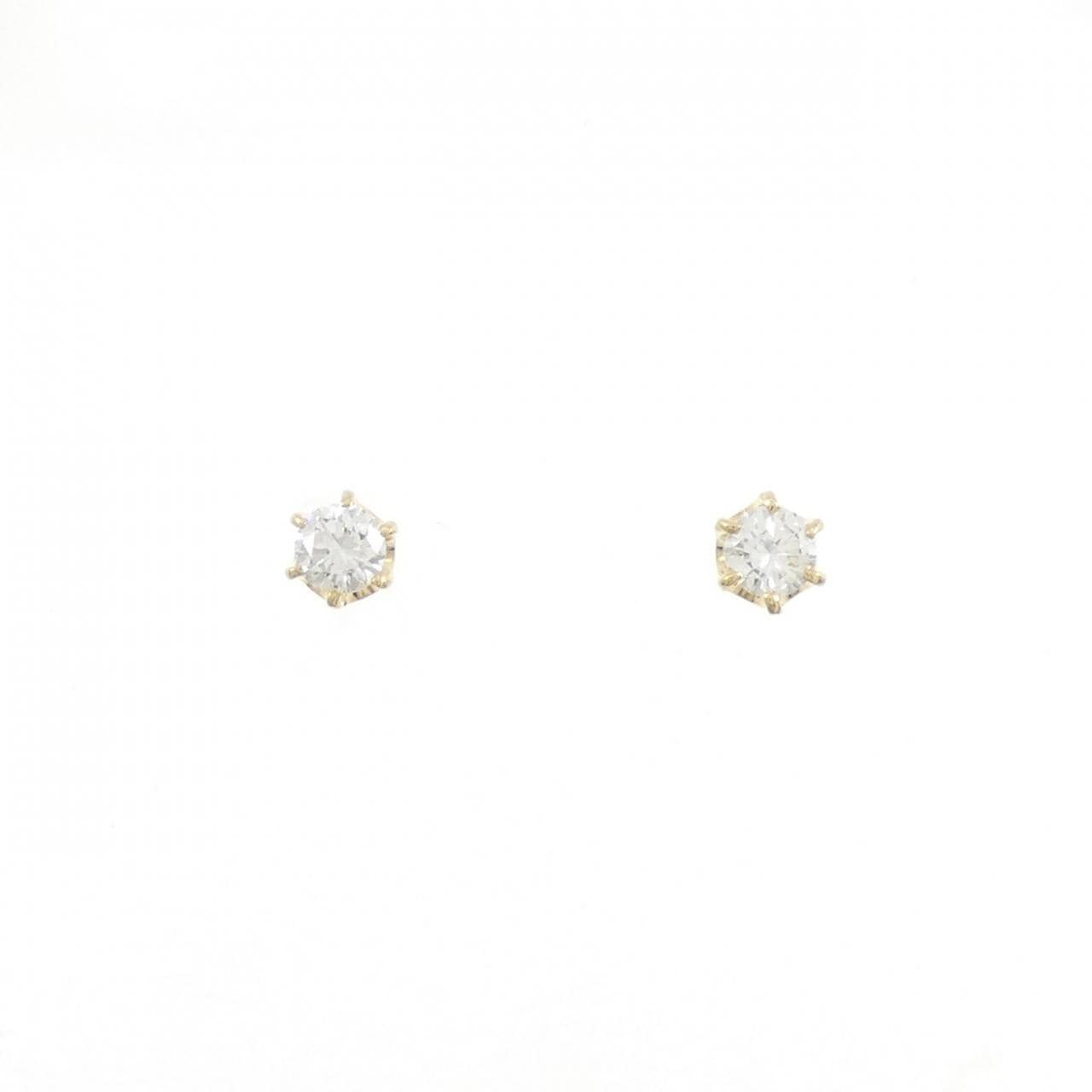 K18YG ソリティア ダイヤモンド ピアス 0.23CT