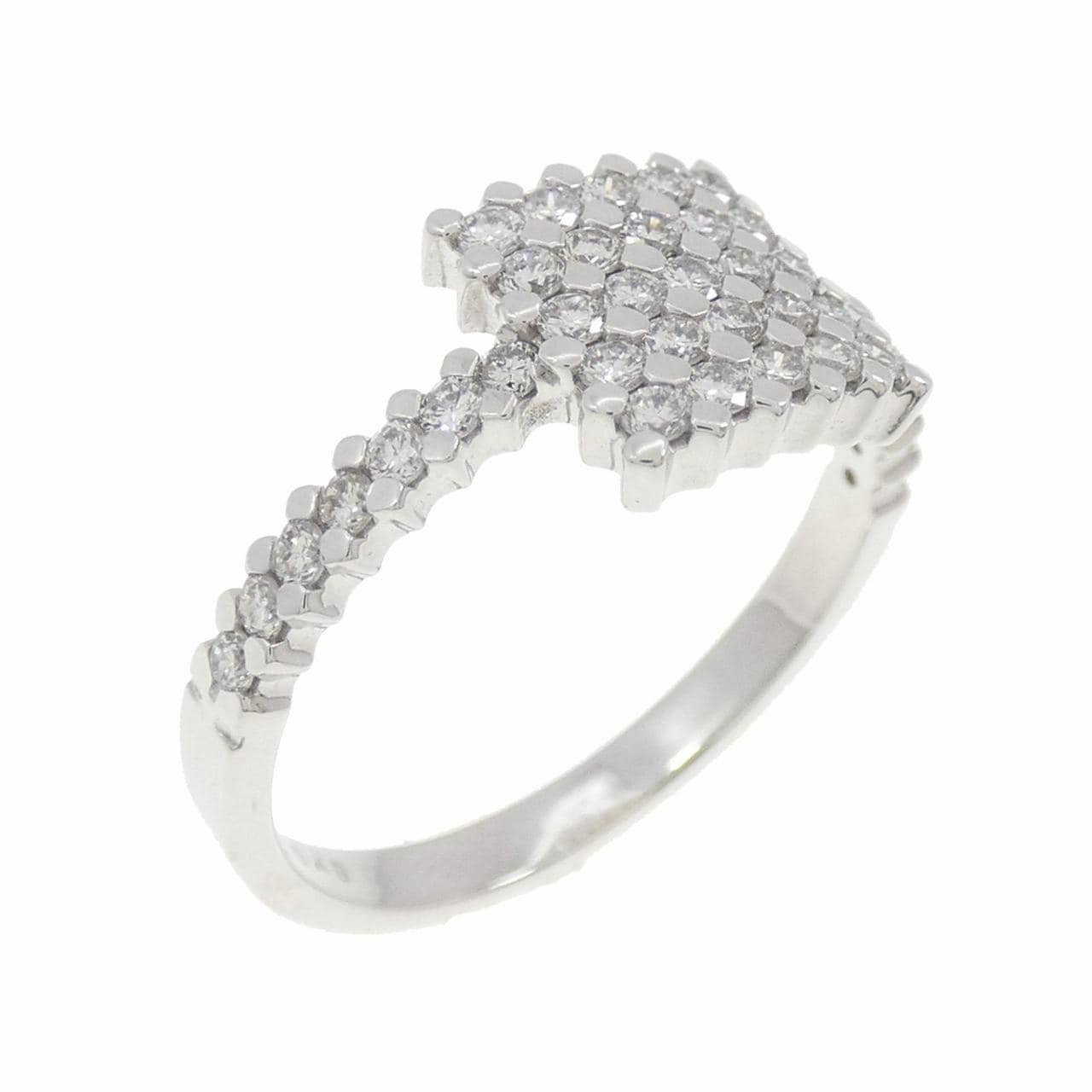 750WG パヴェ ダイヤモンド リング 0.49CT