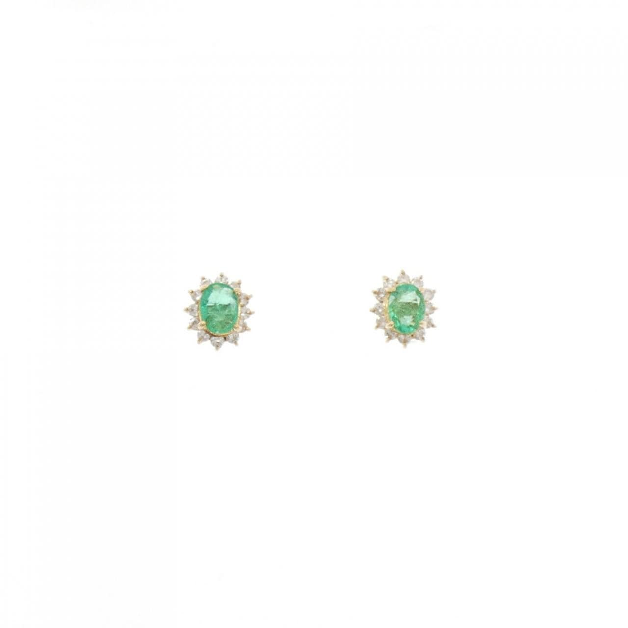 K18YG绿宝石耳钉