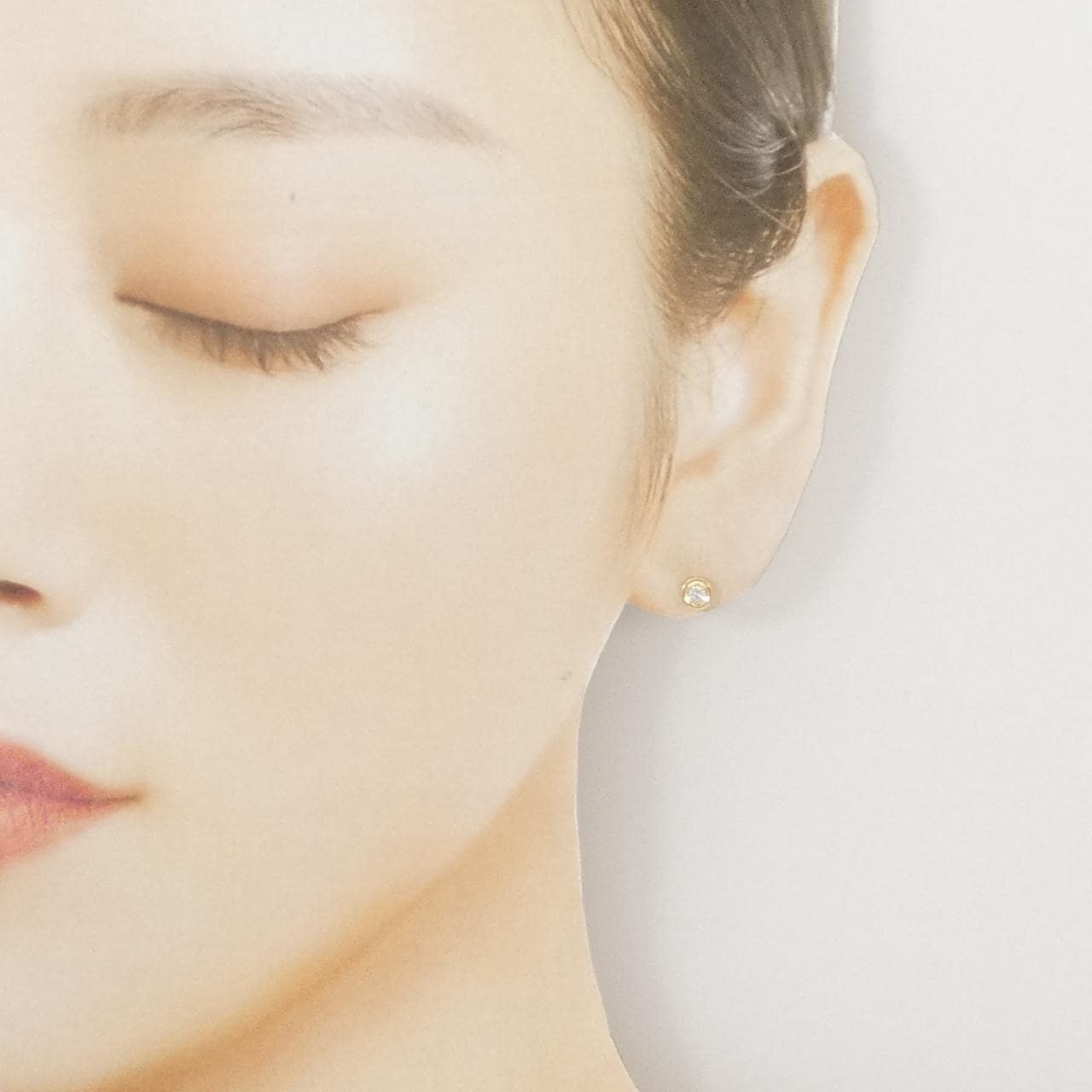 K18YG ソリティア ダイヤモンド ピアス 0.10CT