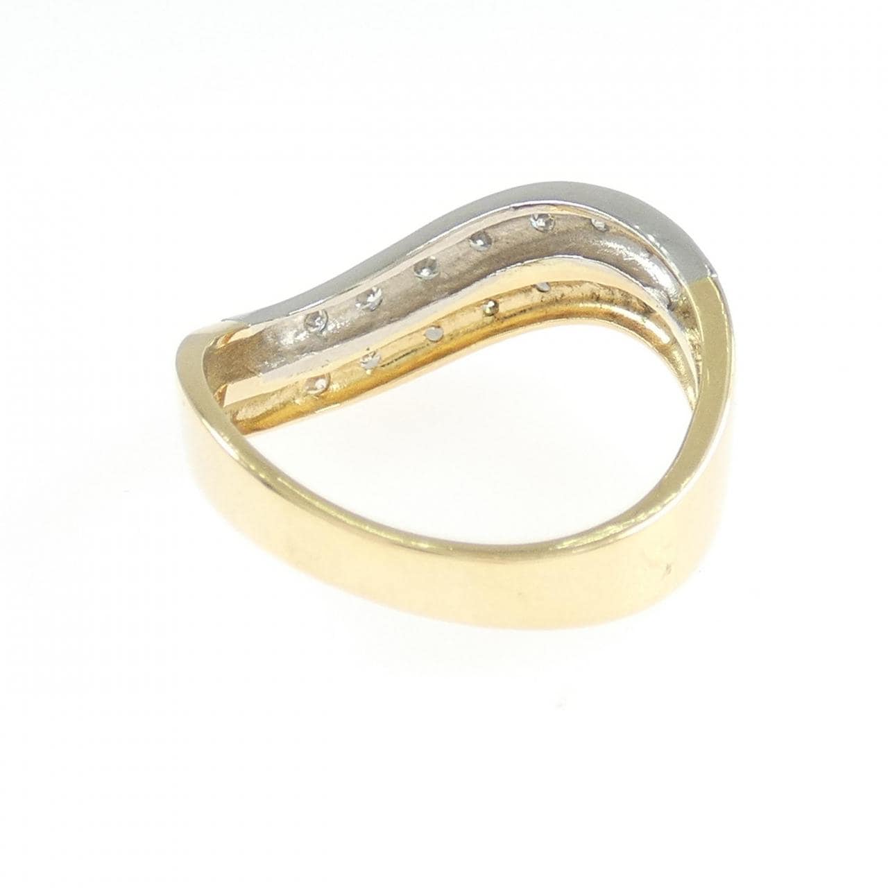 K18YG/PT ダイヤモンド リング 0.19CT