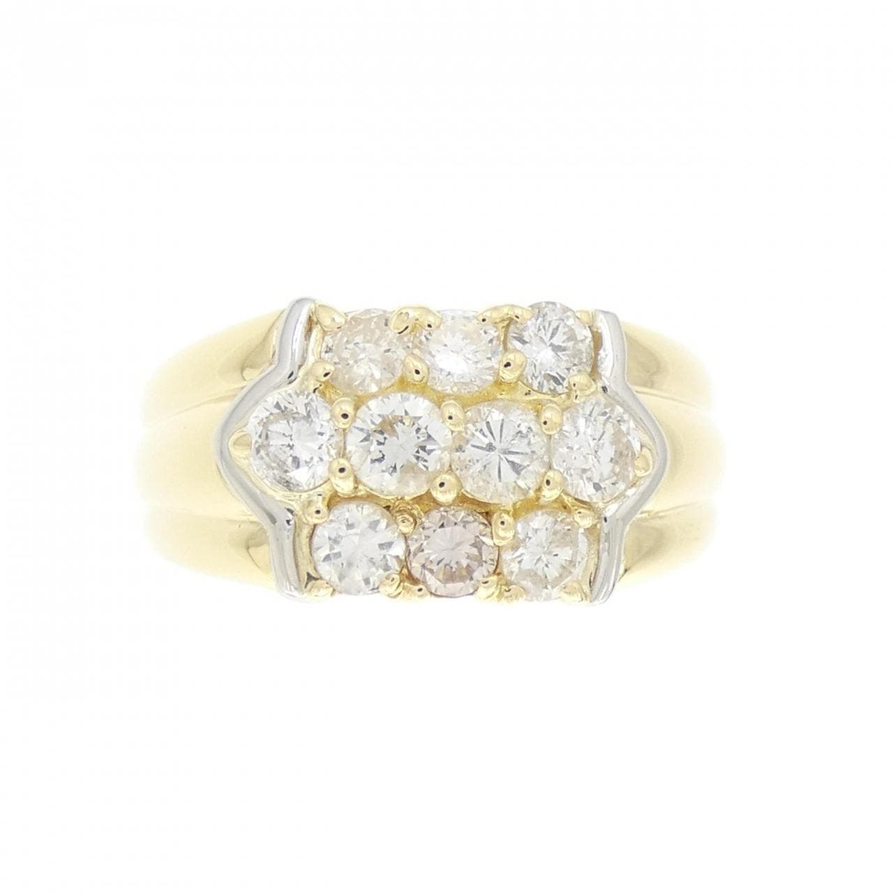 K18YG/PT850 ダイヤモンド リング 1.02CT