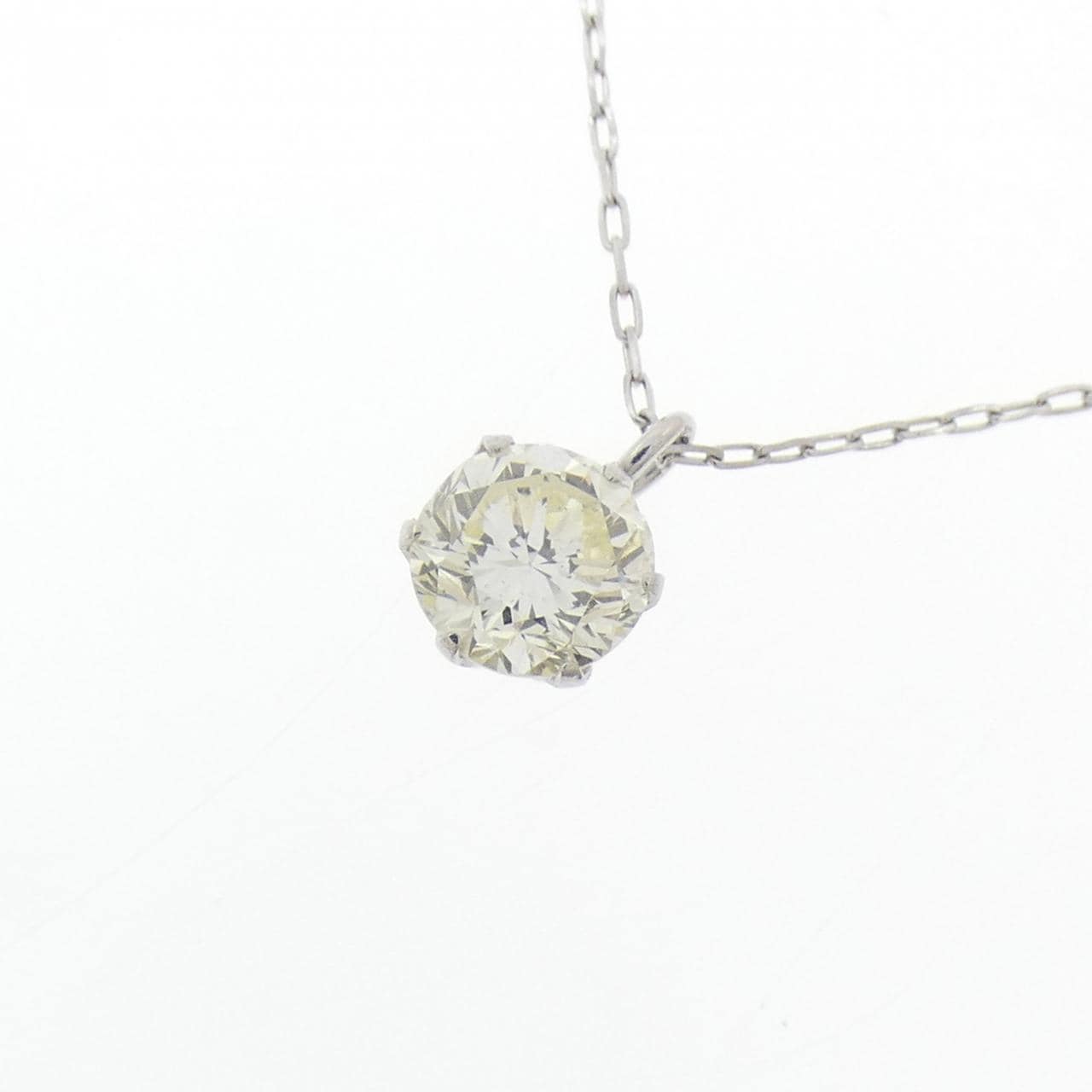 PT900 ソリティア ダイヤモンド ネックレス 0.386CT