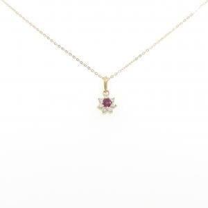 K18YG ルビー ネックレス