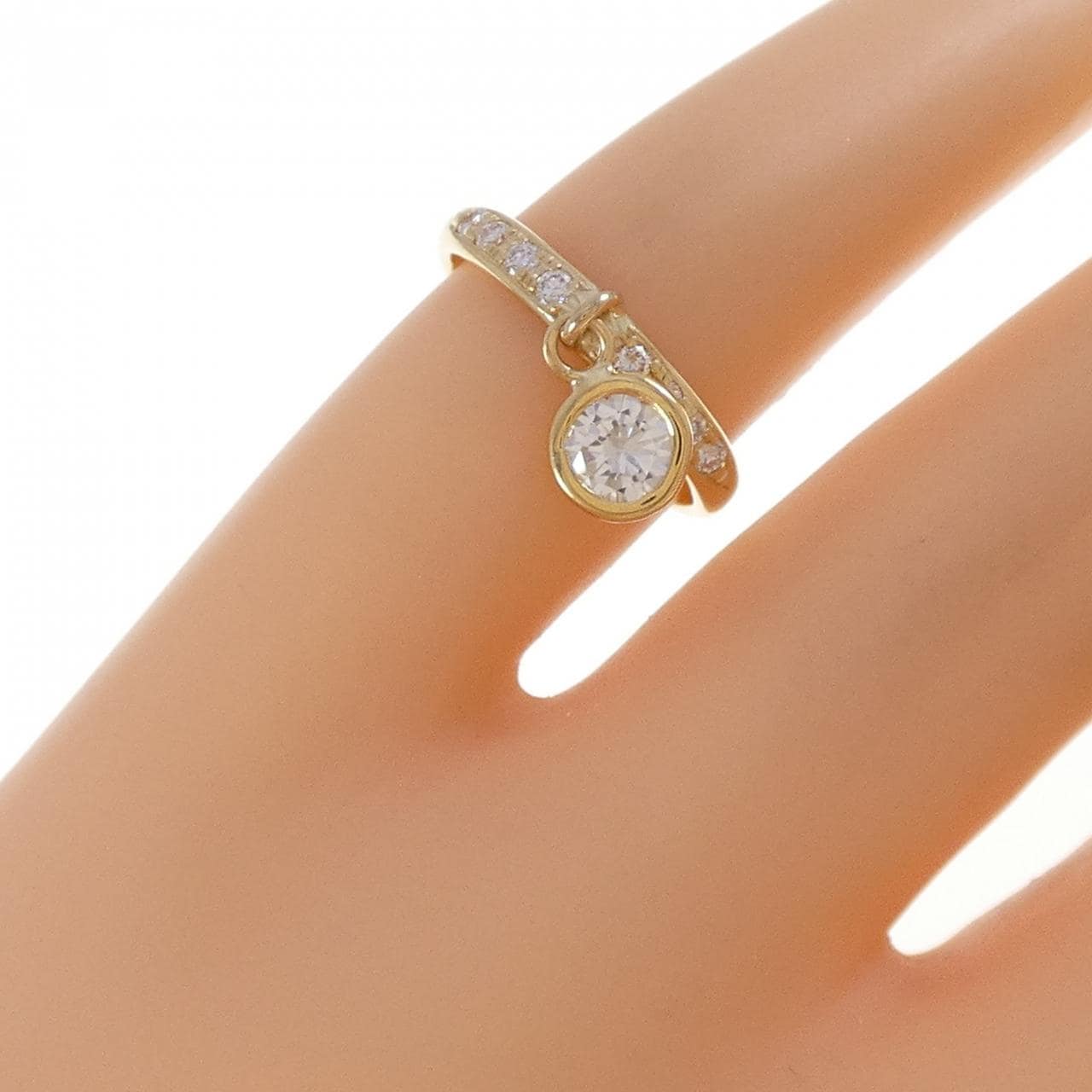 K18YG ダイヤモンド ピンキーリング 0.31CT