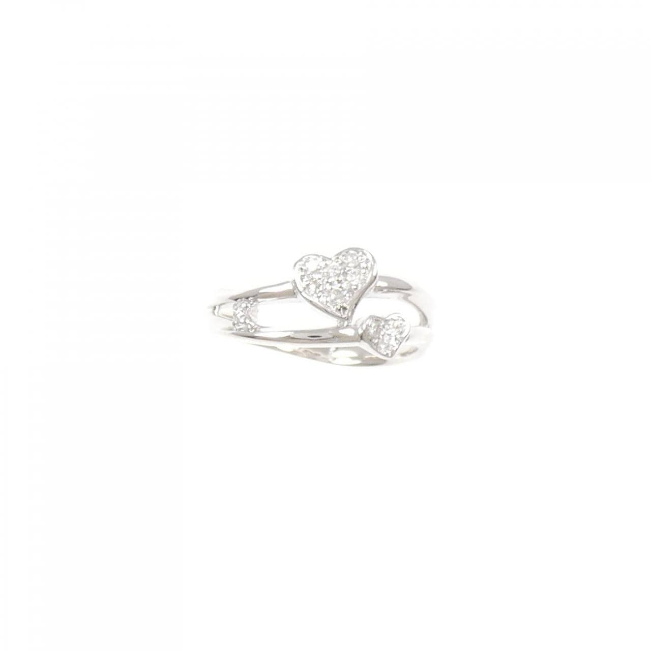 K18WG ハート ダイヤモンド リング 0.07CT