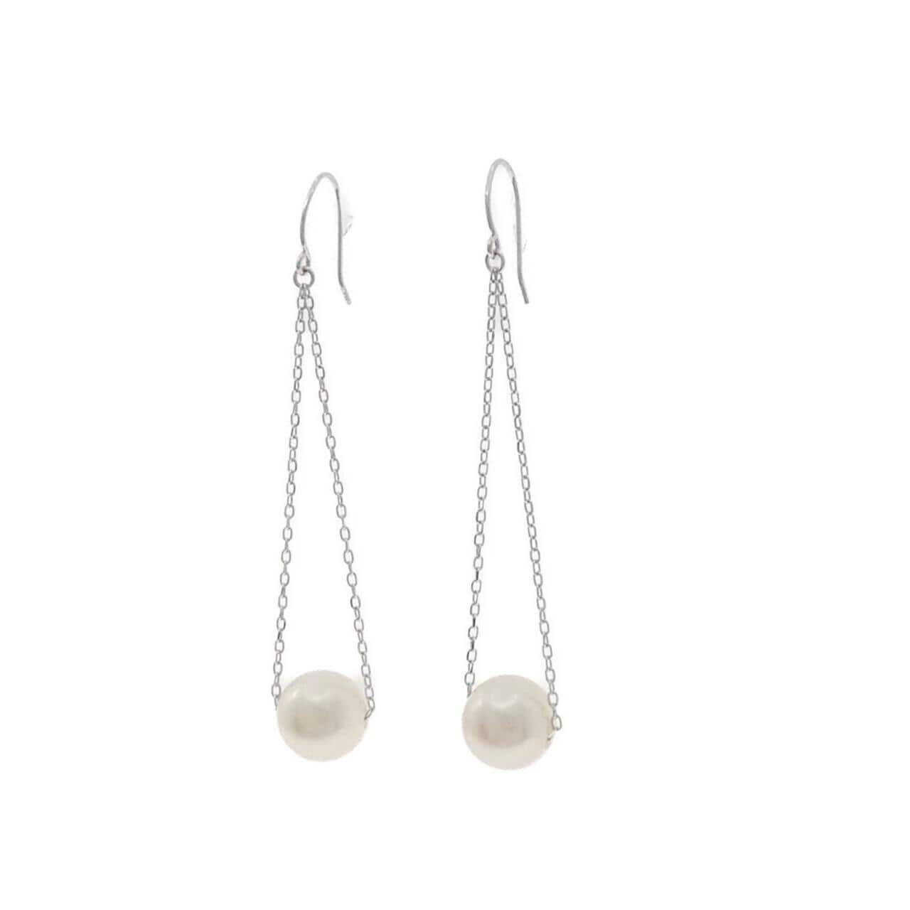 K10WG 淡水パール ピアス 7.7mm