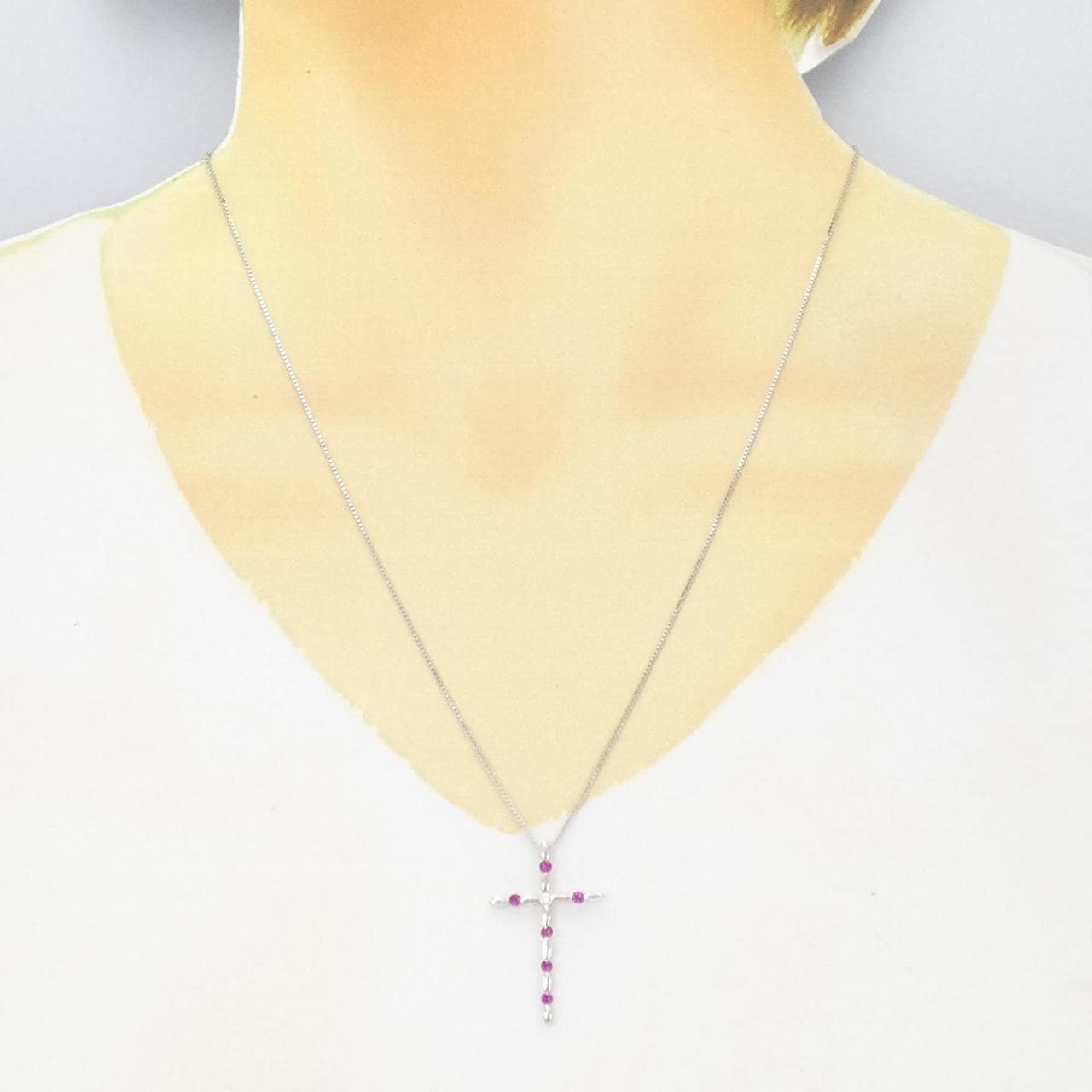 KOMEHYO|K18WG Cross Ruby Necklace|Jewelry|Necklace|【Official 