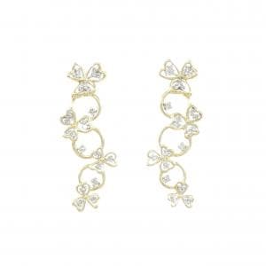 K18YG/K18WG クローバー ダイヤモンド ピアス 0.250CT