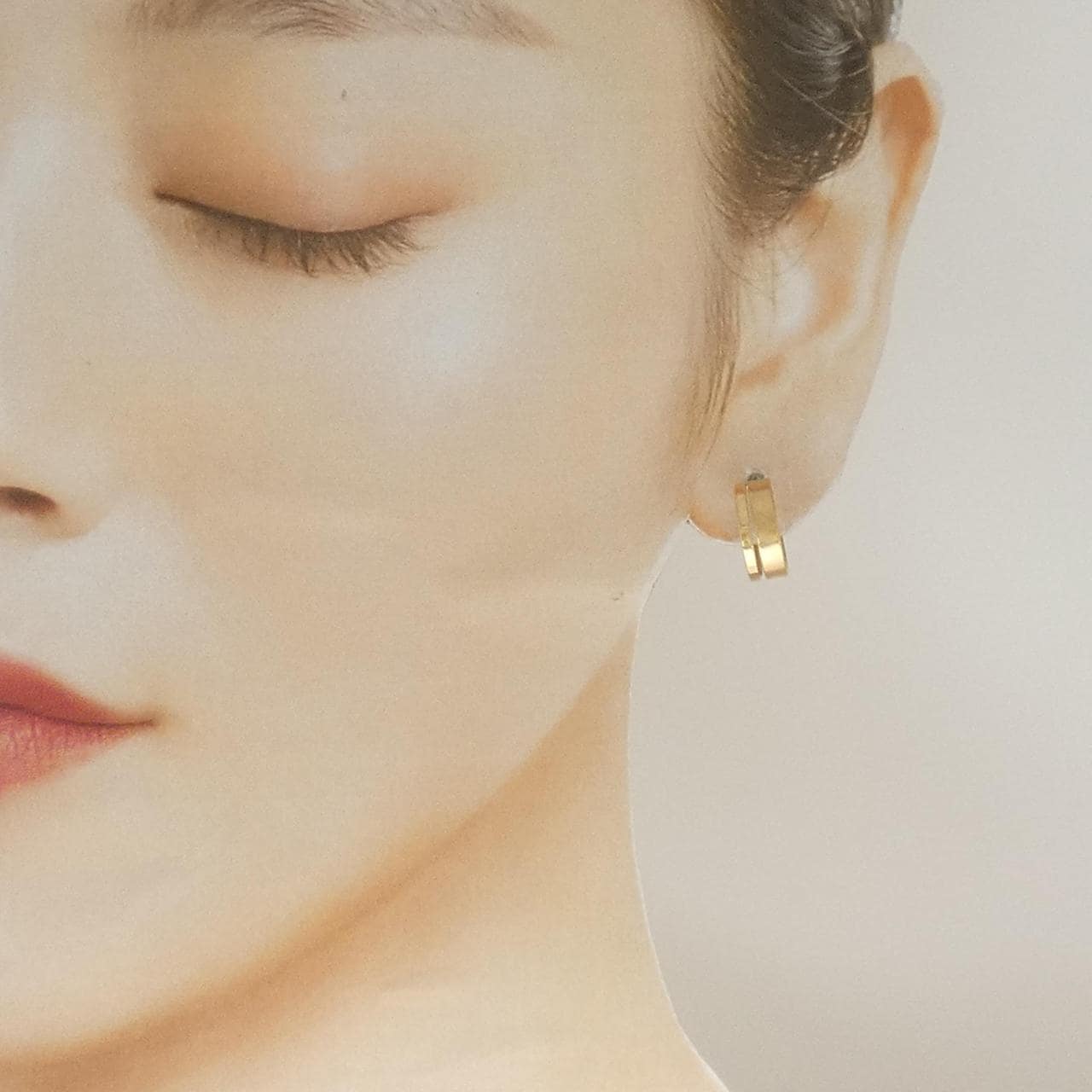 K18YG フープ ピアス