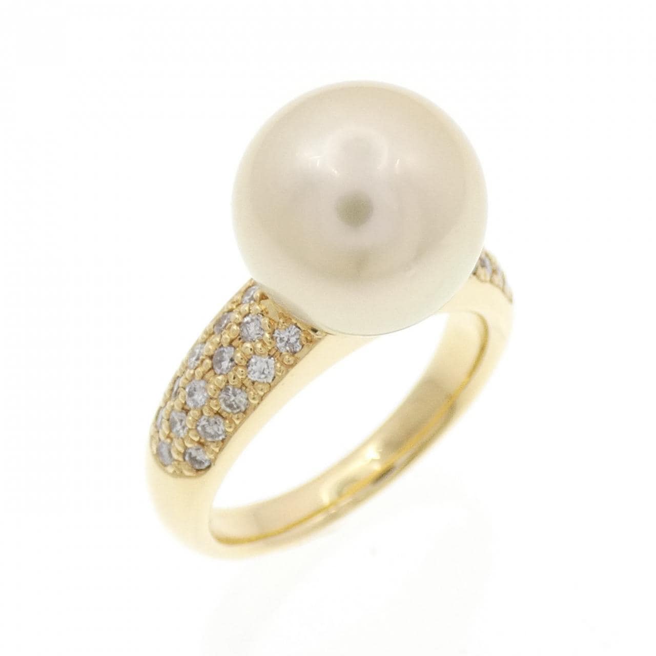 K18YG 白蝶パール リング 10.8mm