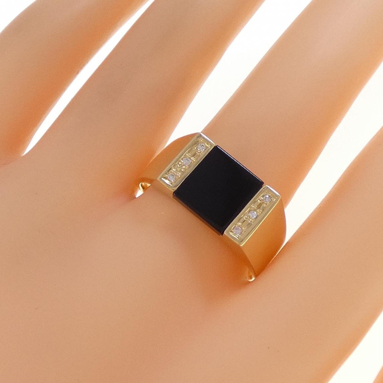 【新品】K18YG オニキス リング