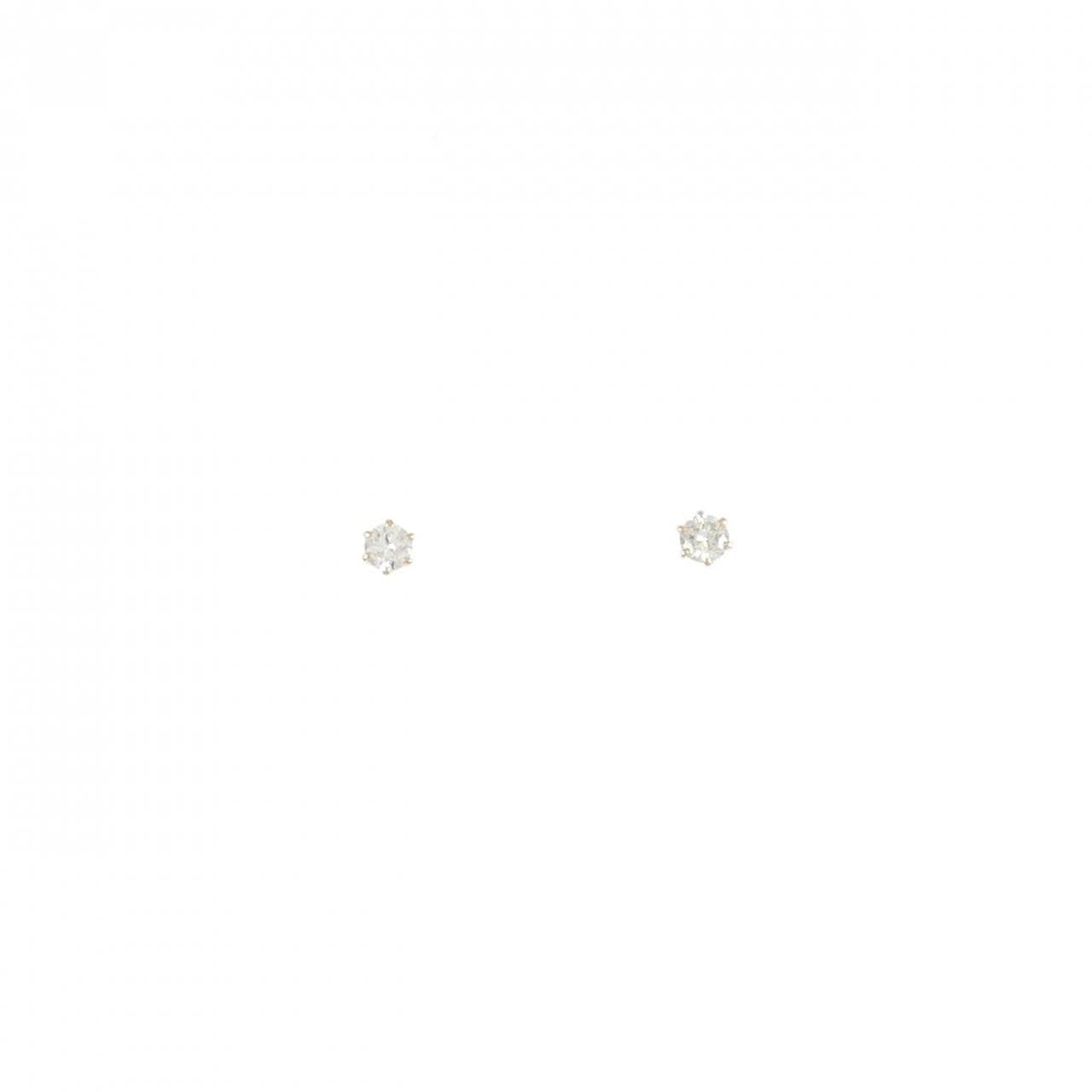 K18YG ソリティア ダイヤモンド ピアス 0.08CT