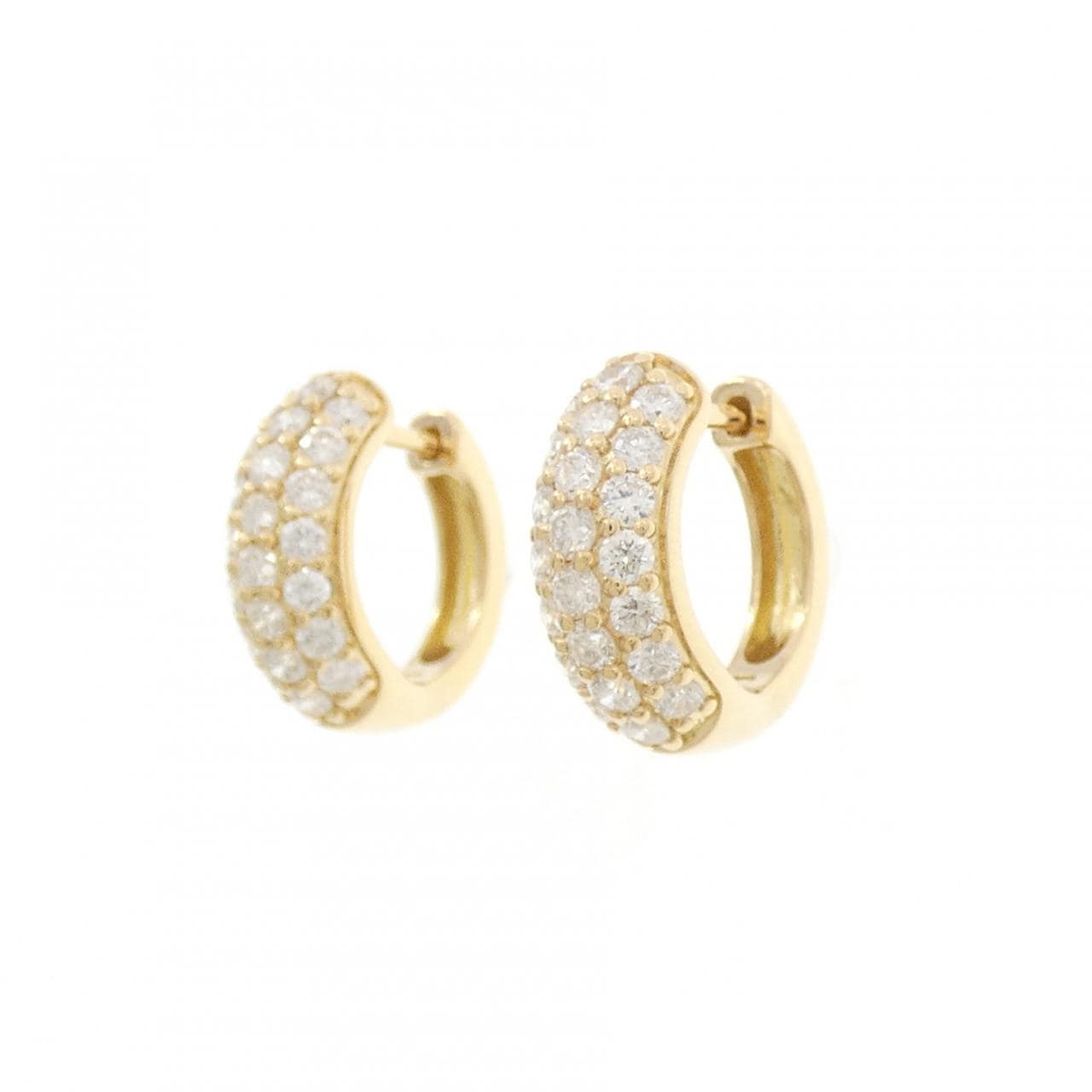 K18YG パヴェ ダイヤモンド ピアス 0.86CT