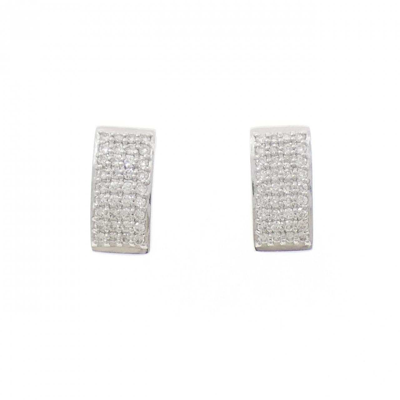 K18WG パヴェ ダイヤモンド ピアス 0.50CT