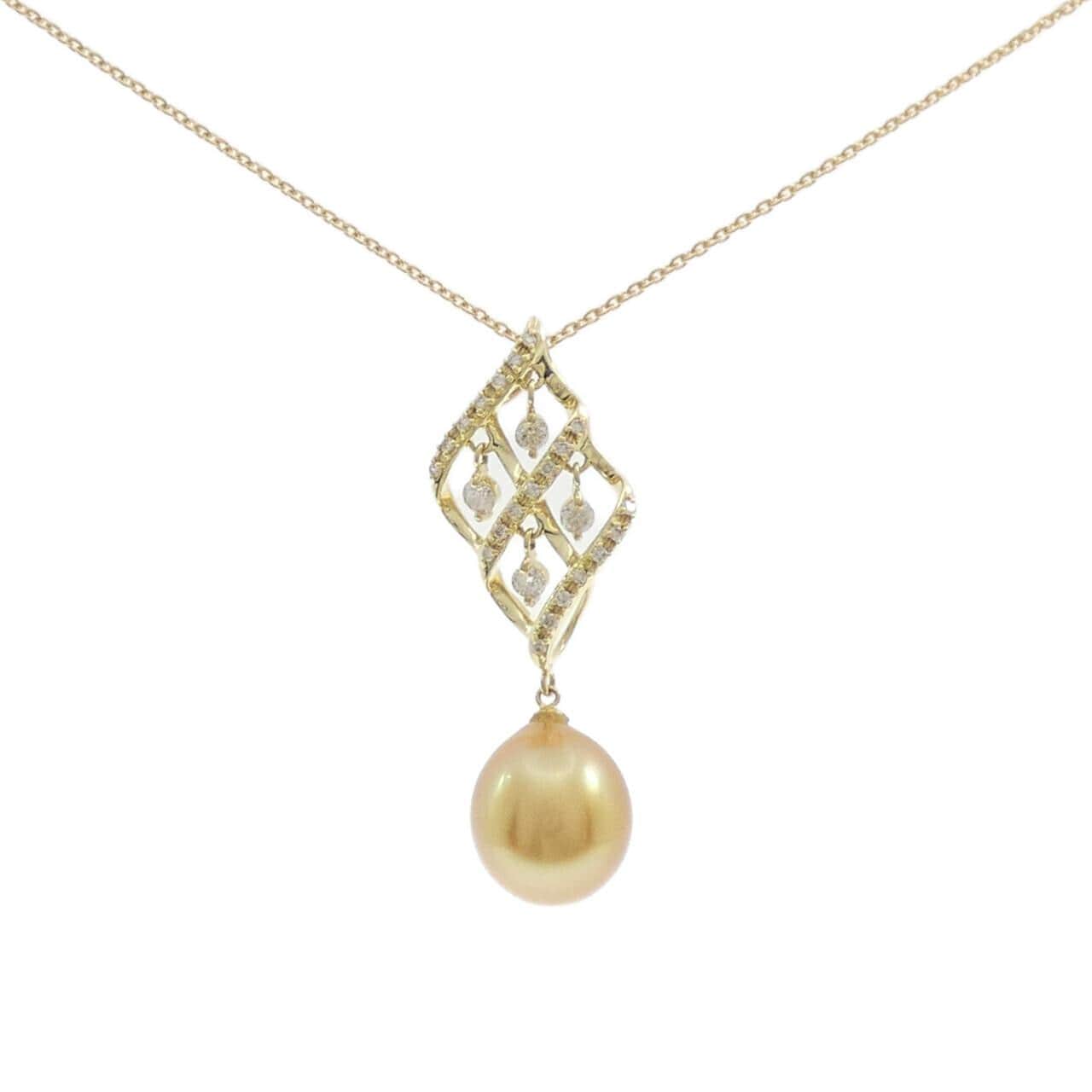 K18YG 白蝶パール ネックレス