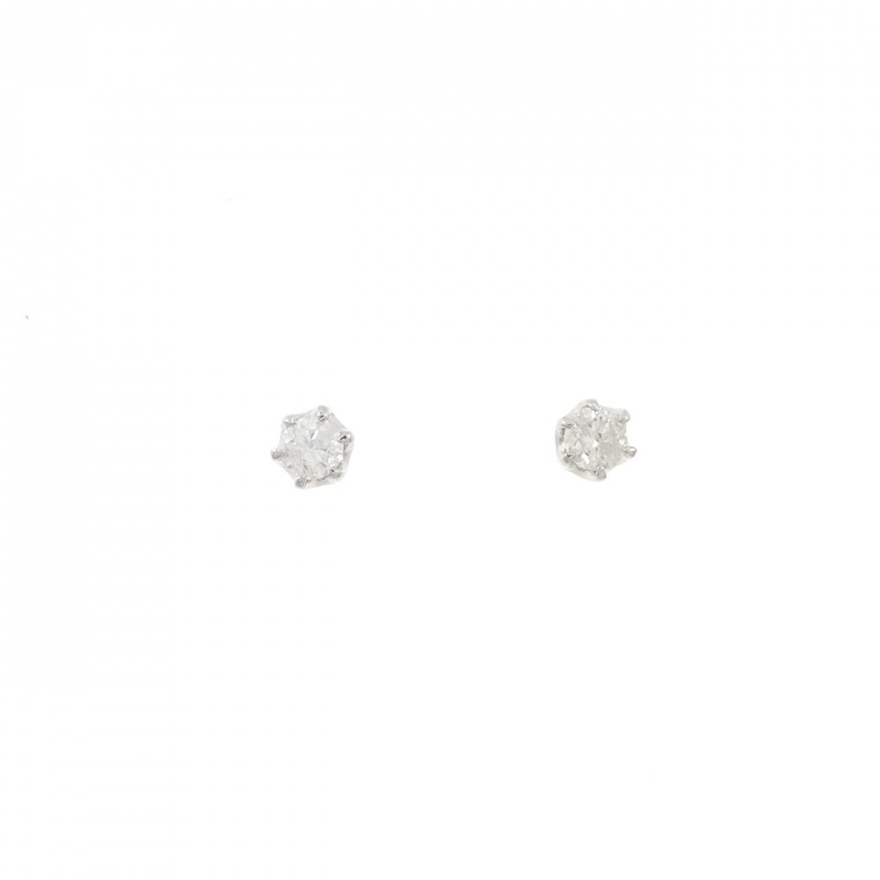 PT900 ソリティア ダイヤモンド ピアス 0.2CT