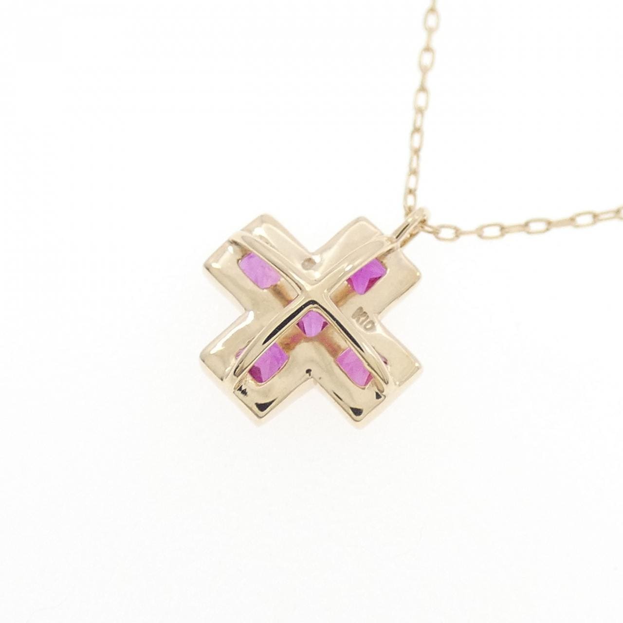 K10YG ルビー ネックレス