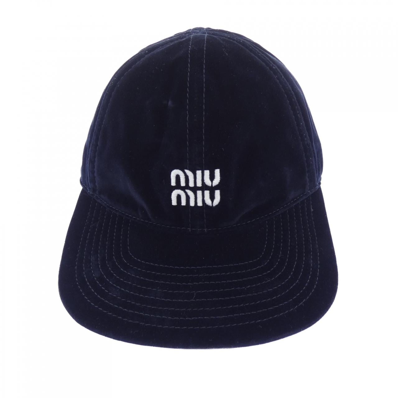 ミュウミュウ MIU MIU ベルベット ベースボール 5HC369 2CUA キャップ