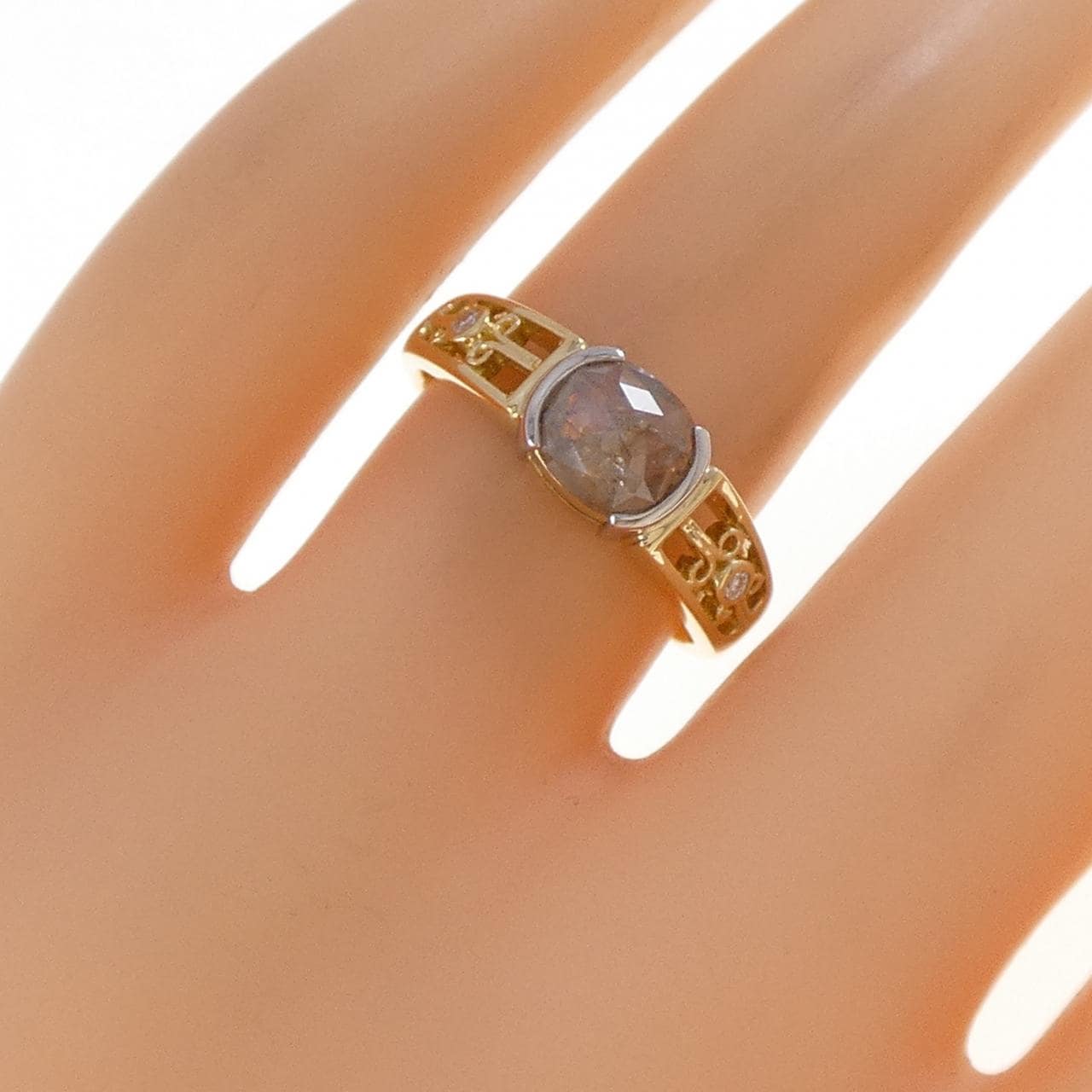 K18YG/PT900 ダイヤモンド リング 0.80CT