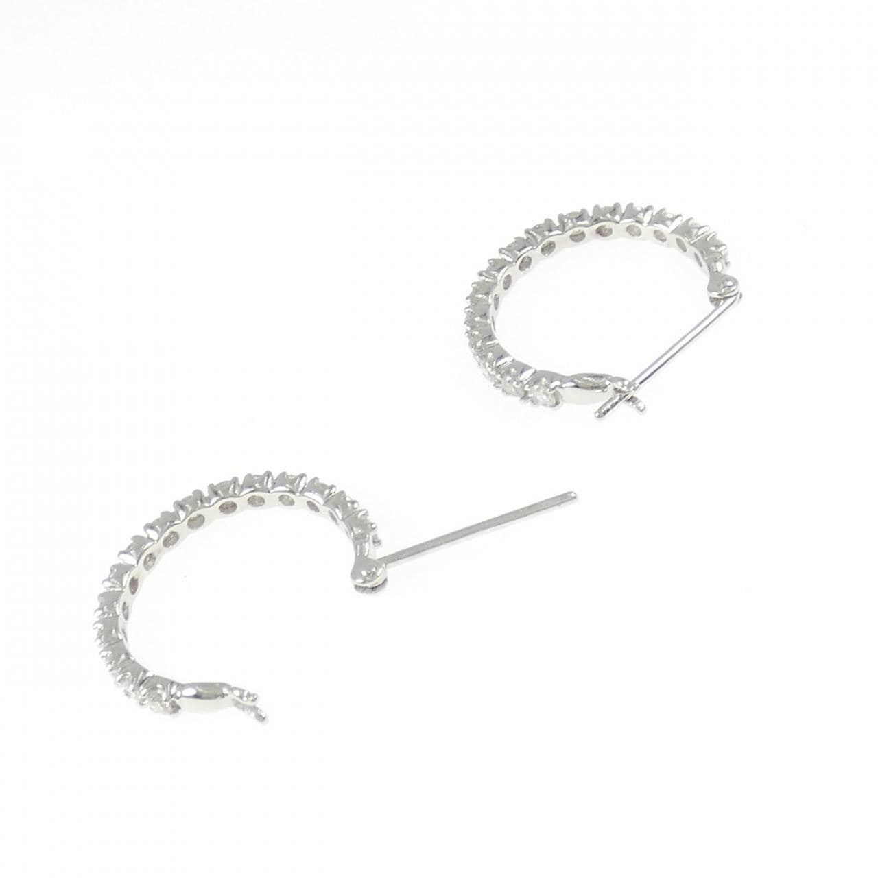 PT900 ダイヤモンド フープ ピアス 1.00CT