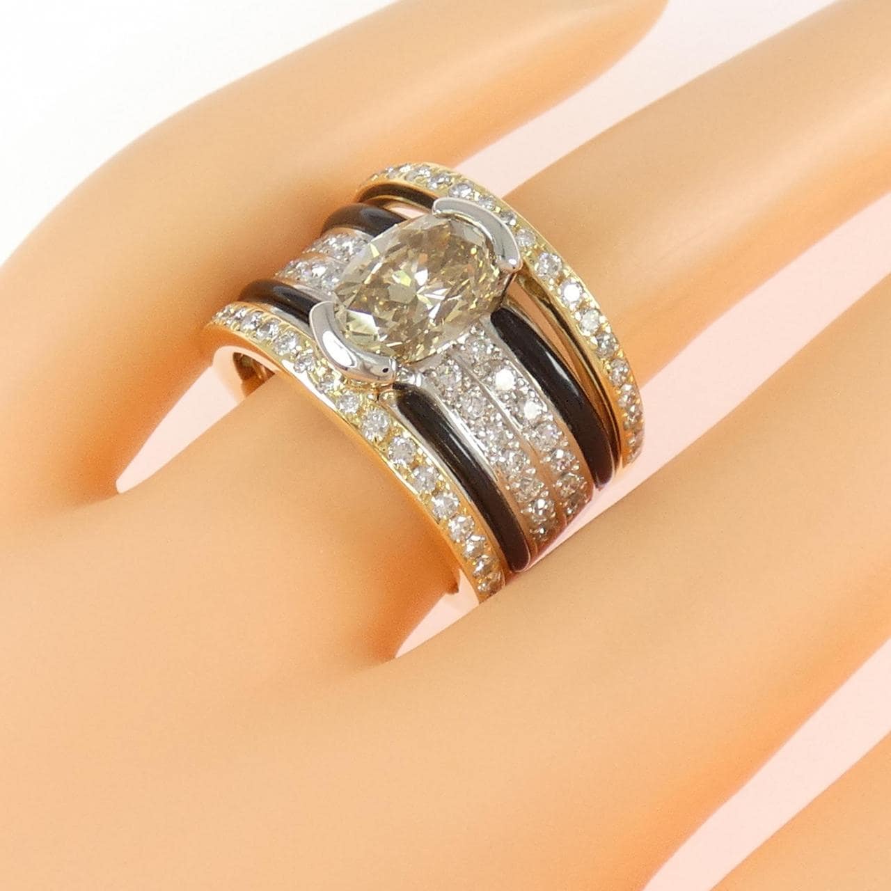 K18YG/PT900 ダイヤモンド リング 2.298CT