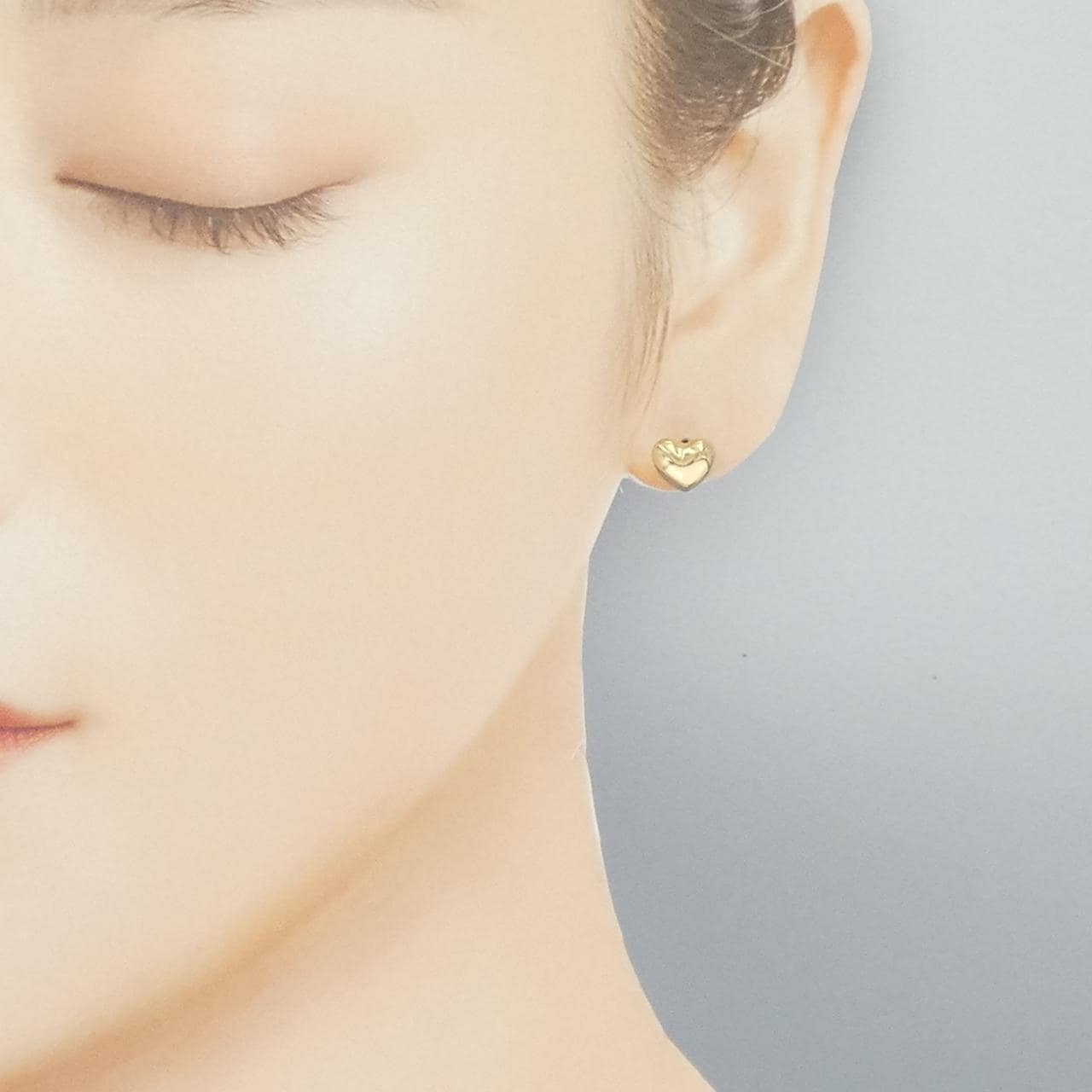 K18YG ハート ピアス