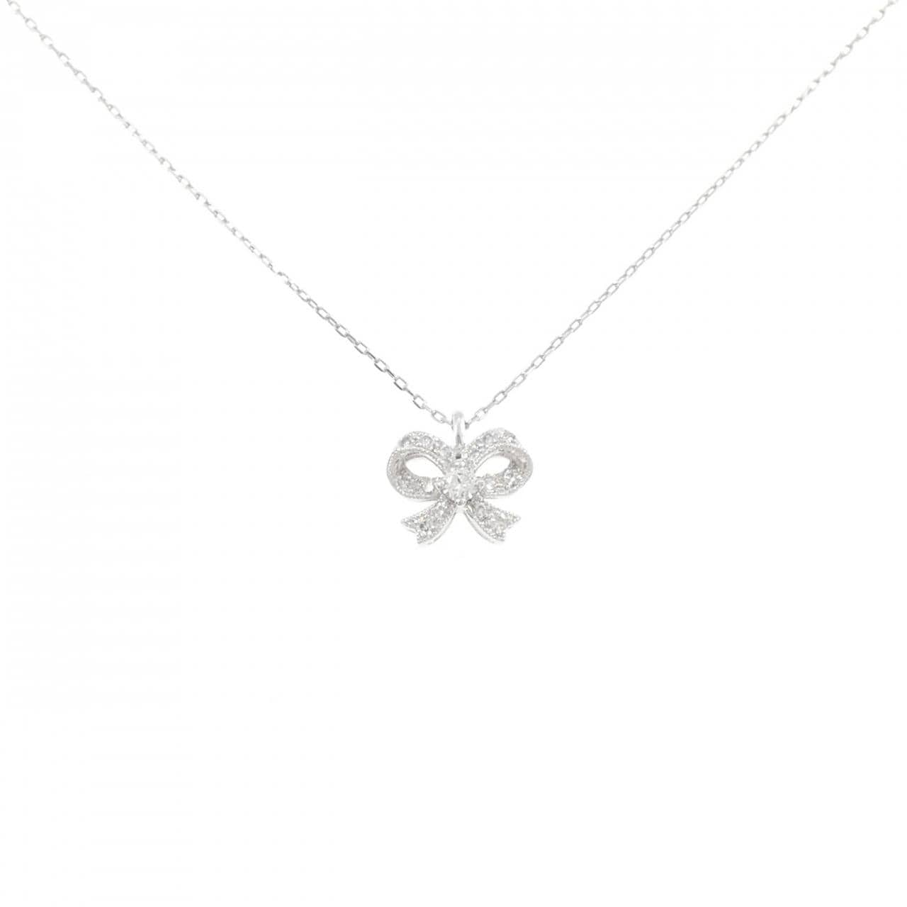 PT900/PT850 リボン ダイヤモンド ネックレス 0.13CT