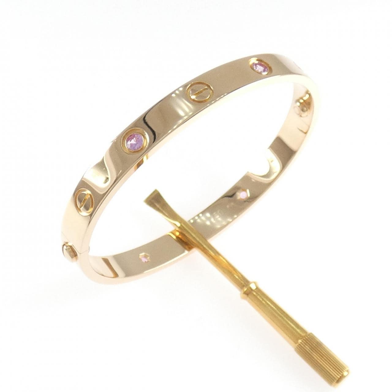 カルティエ ラブブレスレット ハーフ ピンクサファイヤ