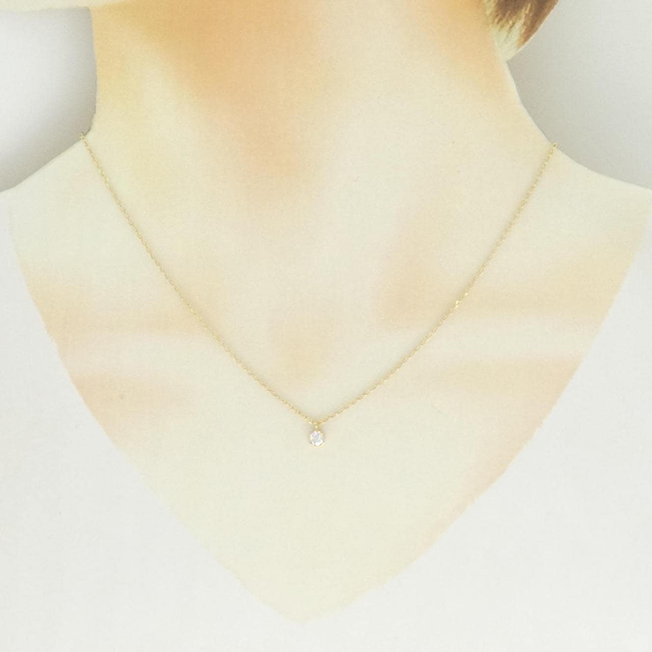 K18YG ソリティア ダイヤモンド ネックレス 0.20CT