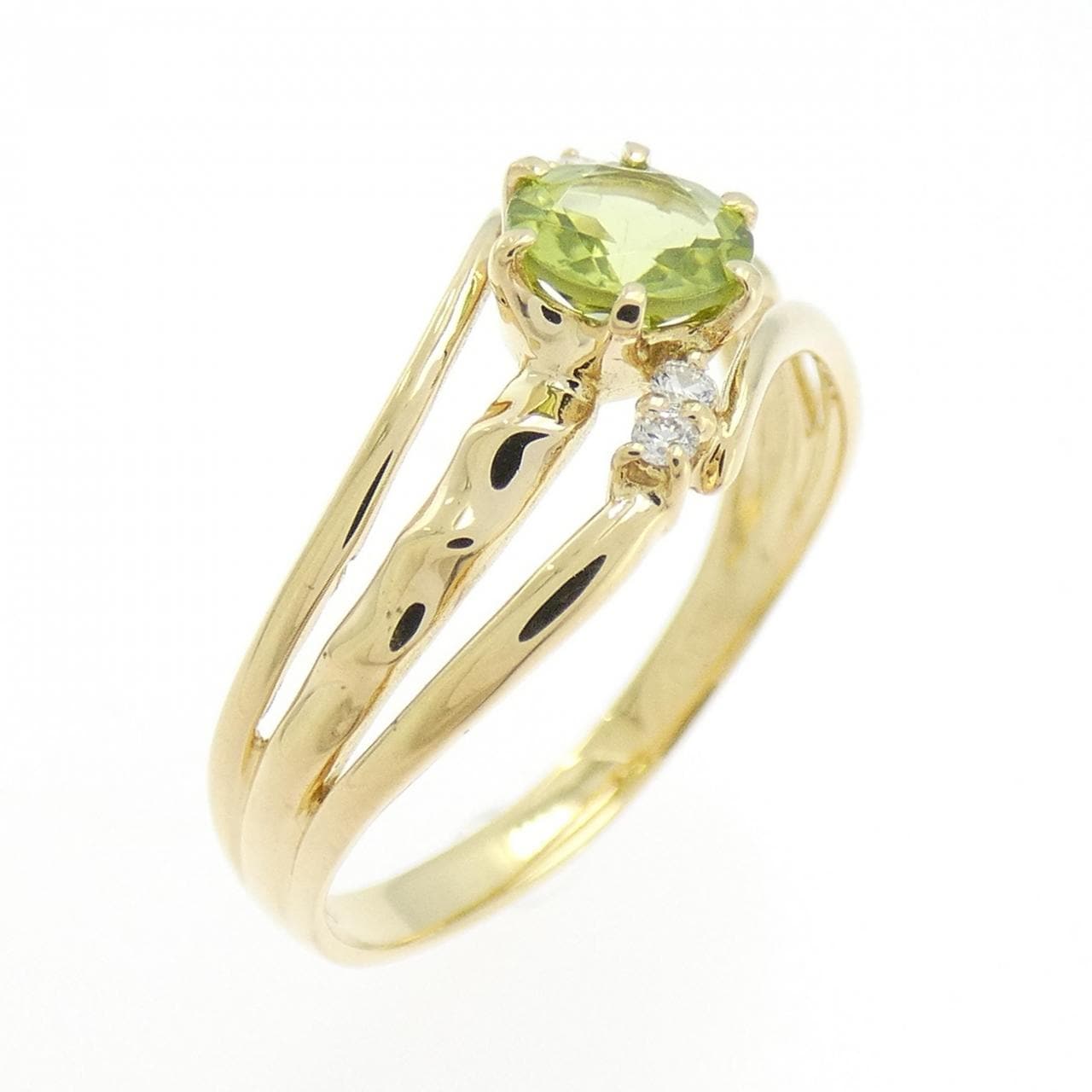 K18YG橄欖石戒指