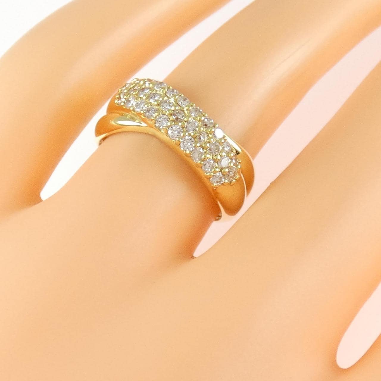 K18YG パヴェ ダイヤモンド リング 0.50CT