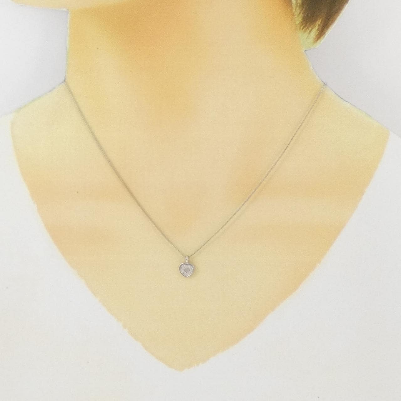 PT ハート ダイヤモンド ネックレス 0.05CT