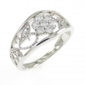 PT900 フラワー ダイヤモンド リング 0.31CT