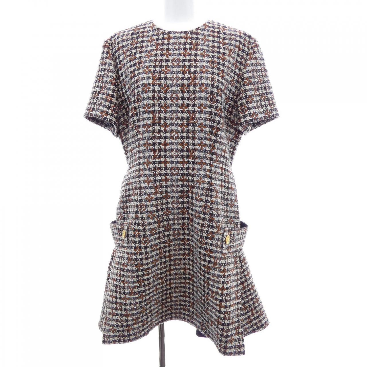 ルイヴィトン LOUIS VUITTON モノグラムツイードスケータードレス FNDR50JM9 ワンピース