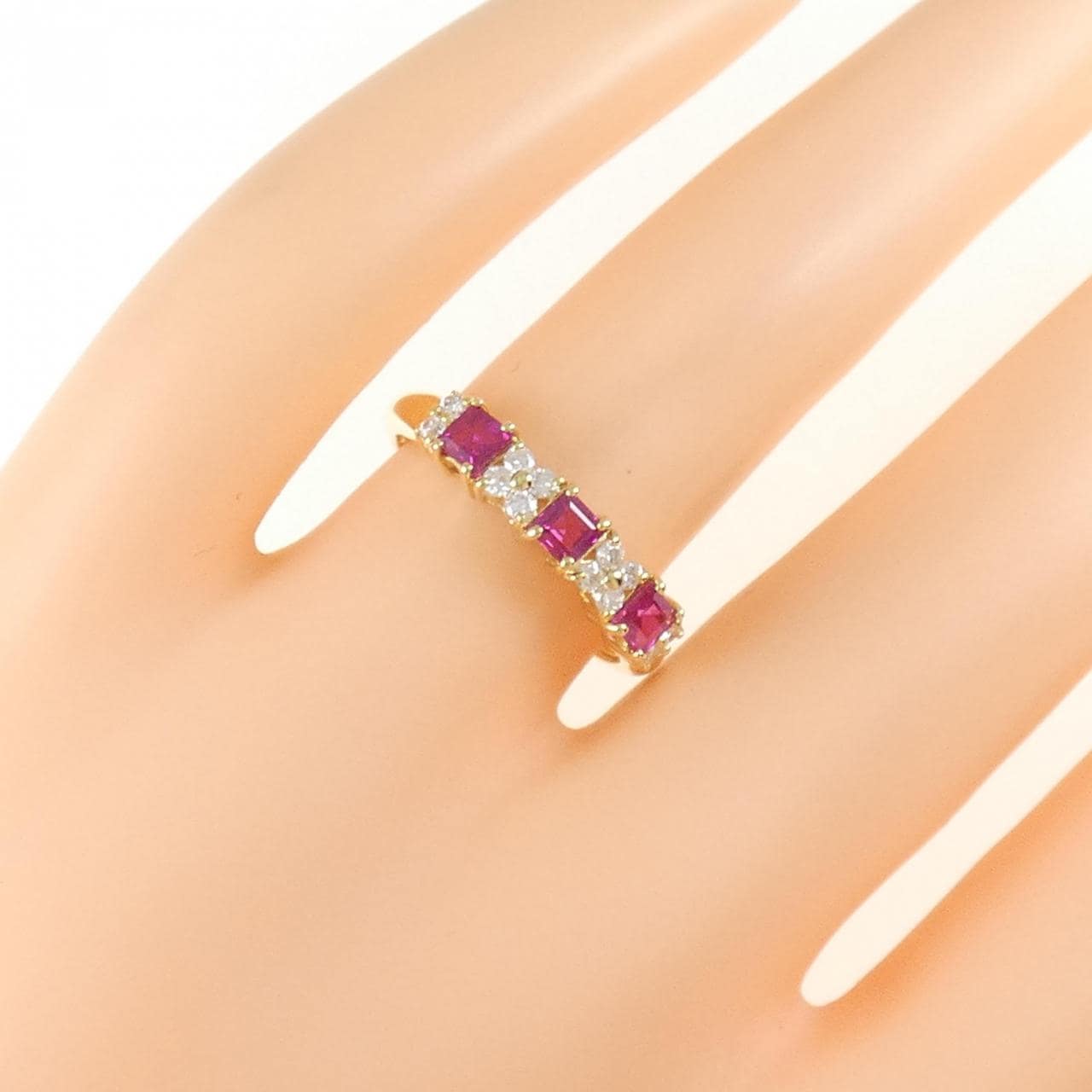 K18YG ルビー リング 0.56CT