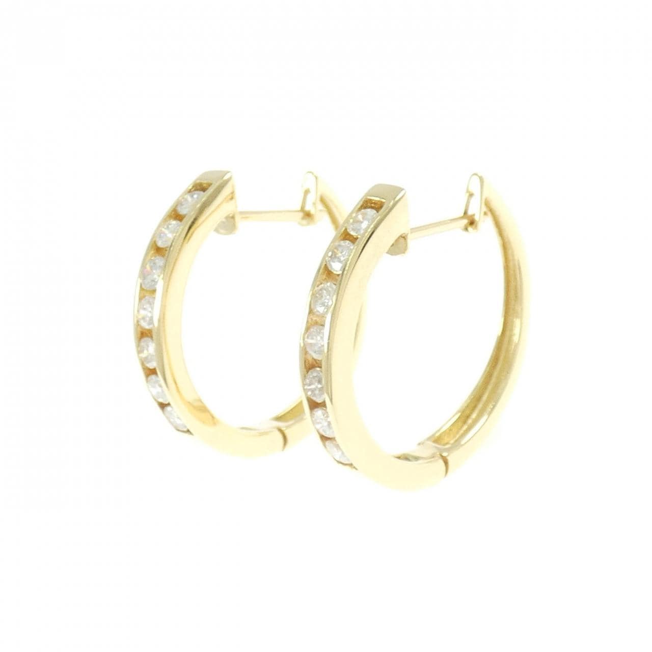 18K Yellow Diamond Hoop Earrings 0.70CT