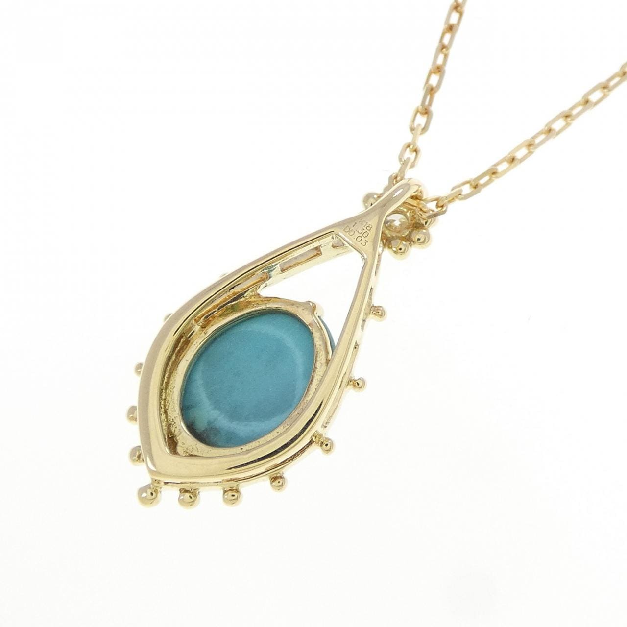 K18YG ターコイズ ネックレス 1.30CT